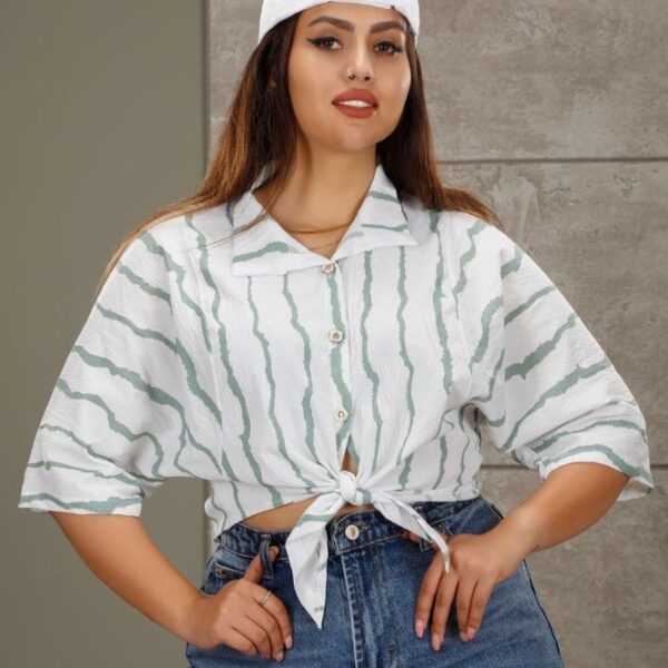 شومیز یقه مردانه گره ای