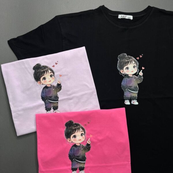 تیشرت چاپ دخترک قلبی